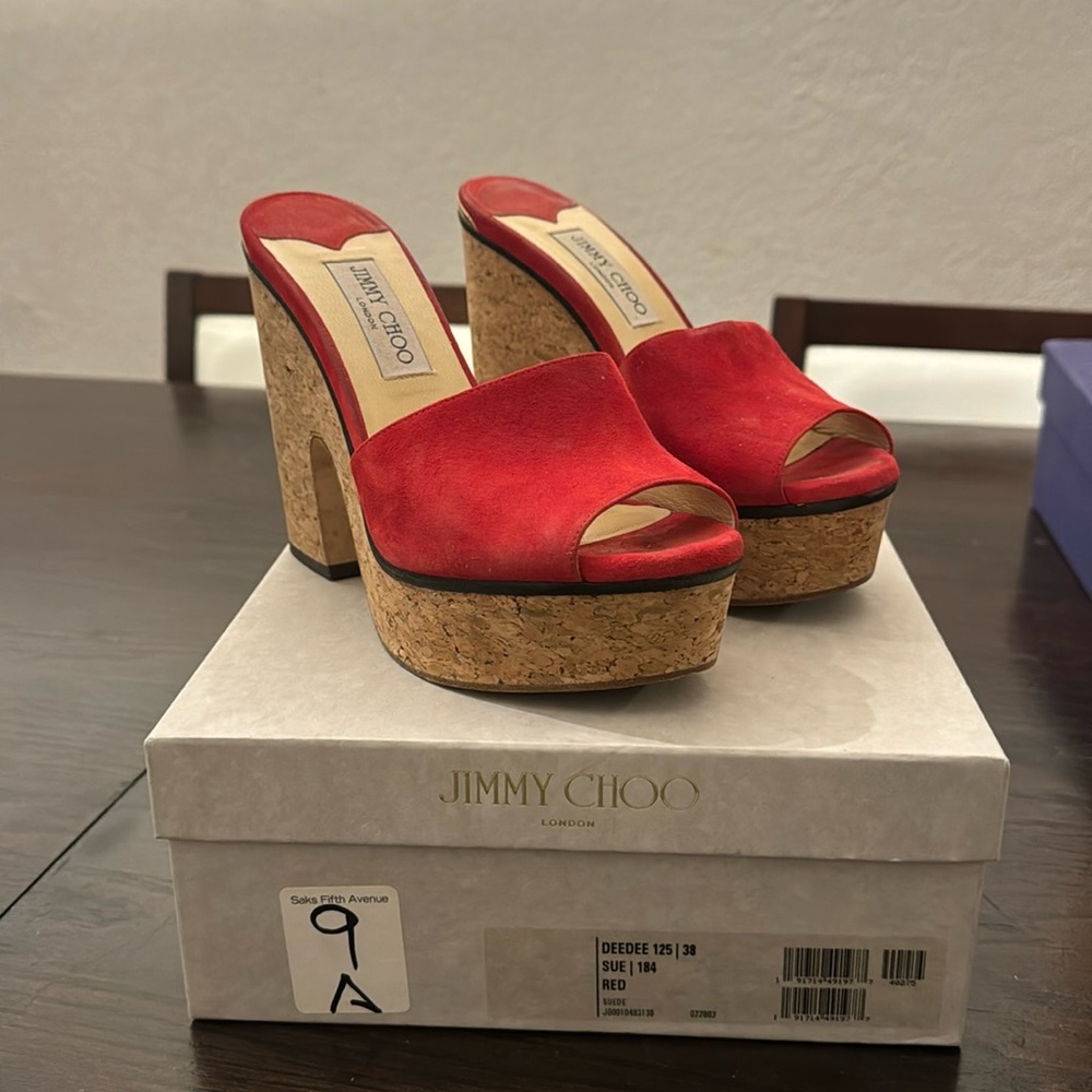 Jimmy Choo Deedee 125 red suede